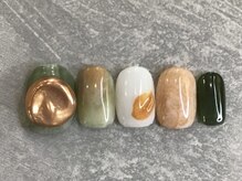 カラネイル 南森町店(calla nail)/ニュアンス　グリーン