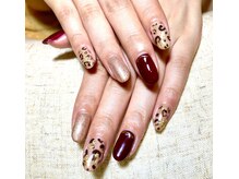 アイラッシュアンドネイル シエル(Ciel)/新規7800円。レオパードネイル。