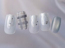 ジェミーネイル シンジュク(Jemiy nail shinjuku)/チェックニュアンス星ホロ¥7480