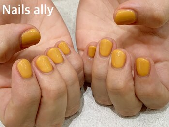 ネイルズアリー 立川店(Nails ally)/マスタード×オフィスネイル×秋