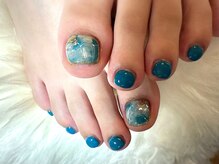 アミュリー ネイル アトリエ(Amury nail atelier)/大理石 ターコイズ 海 大人