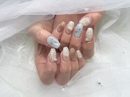 冬感たっぷりツイードネイル