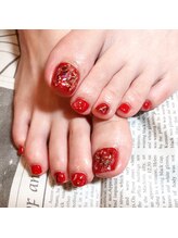 ピピランチェ(PIPIRANCHE)/赤のニュアンスネイル