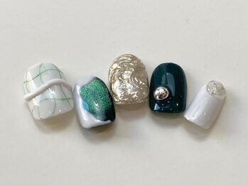 ネイルメゾン 天神店(NAIL MAISON)/チェックうねうねマグ¥12500