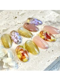 フラワーモチーフネイル