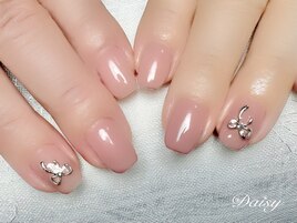 大人シンプルワンカラー　リボン