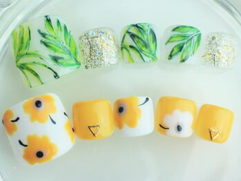 ネイルサロン あかねいろ/夏色フットネイル ボヘミアン