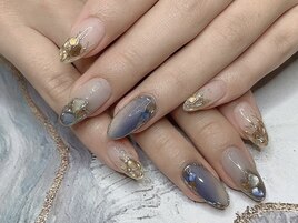 ブルーネイル×ニュアンスネイル
