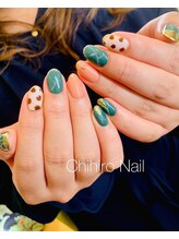 チヒロネイル/大理石とダルメシアン柄ネイル