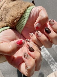 バレンタインネイル