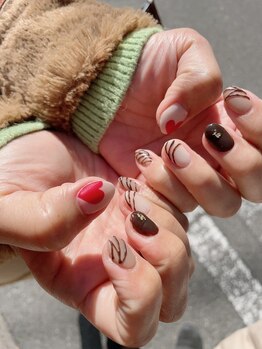 バレンタインネイル