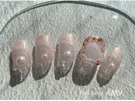 囲み押し花ネイル