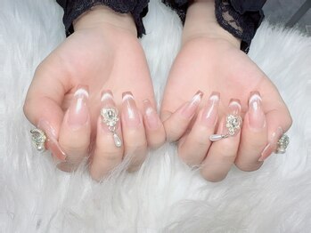 スノーネイルサロン 新宿店(Snow nail salon)/マグネットフレンチ/パーツ