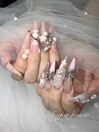 ピンク派手ネイル