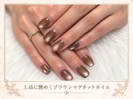 ブラウンマグネットネイル