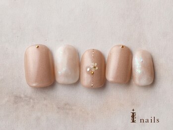 アイネイルズ 横浜EAST店(I-nails)/シンプルオフィスフラワーネイル