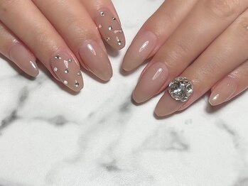トラストネイル 佐野店(TRUST Nail)/ベージュ艶デザインアート