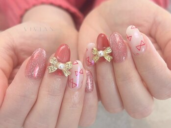 ヴィヴィアン ネイル(Vivian nail)/ラメ リボン 