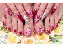 ビービーネイル(BB)/手足お揃い☆ローズ柄