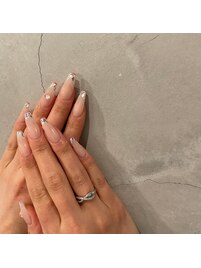 ガラスフレンチネイル♪