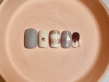 カラ ネイル 中津店(calla nail)/ほわほわチェックネイル
