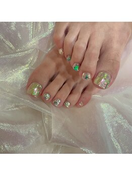 白べぇーっ 本店 湊町店/オーロラフットネイル