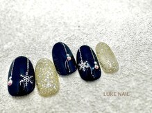 ルークネイル 恵比寿店(LUKE NAIL)/雪の結晶オーナメント　冬ネイル
