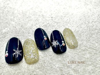 ルークネイル 恵比寿店(LUKE NAIL)/雪の結晶オーナメント　冬ネイル