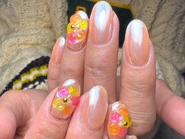 マンスリーネイルをアレンジ♪
