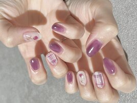 【Sedum】チェック柄×ローズ