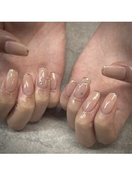 ネイルサロンファストネイルプラス 新宿店(FAST NAIL PLUS)/2025夏ネイル【ミラーフレンチ】