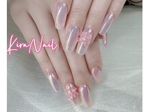 キラネイル(Kira Nail)/チップ+オーロラ+リボンデザイン