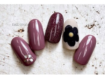 ワンポイントフラワーネイル