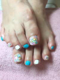 シェル埋め込みネイル