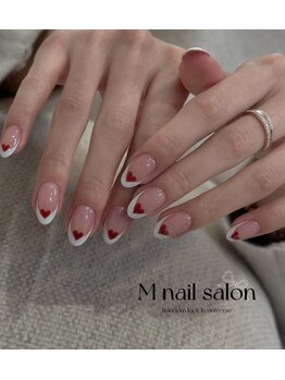 Mネイル/バレンタイン|フレンチ