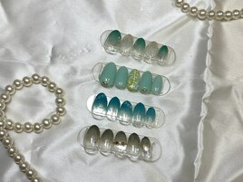 春パールフラワーネイル