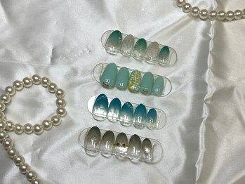 ネイルライフ(NailLife)/春パールフラワーネイル