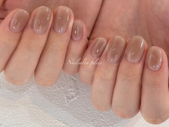 フェリーチェ 中目黒店(felice)/大人チークネイル/ブラウン/美爪