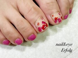 ピンク春フットネイル！