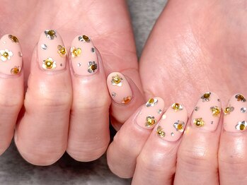 モルフォ 千駄ヶ谷(Morpho)/マットネイル×ホロフラワー