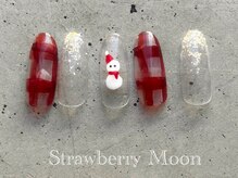 サロンストロベリームーン(Salon Strawberry Moon)/雪だるまネイル♪　¥6980
