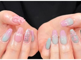 推しネイル・カラーグラデクロス