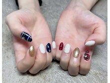 ネイルアンドアイラッシュサロン エスポアール(nail&eyelash salon espoir)/チェック×ニット　90分コース