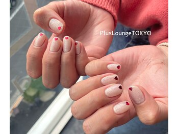 プルースラウンジ トウキョウ(Plus Lounge TOKYO)/ワンカラーハートホロネイル♪