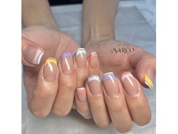 ネイルサロン マルコ(nail salon MARCO)/カラフルフレンチ ¥9350