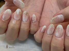 もやもやラメ雪ネイル