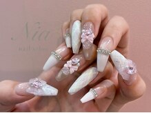 ニア ネイルサロン 大阪駅前第2ビル(Nia)/ピンクチェックネイル