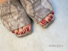 ネイルサロン マリキータ(MARIQUITA)/秋/フットネイル/ボルドー