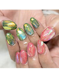 オーロラネイル☆アシンメトリー