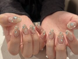 キラキラストーンネイル